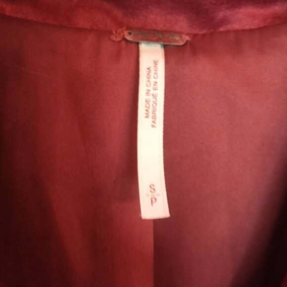 Free People Blazer Silky Satin Sheen Open Front Pockets - Picture 9 of 11